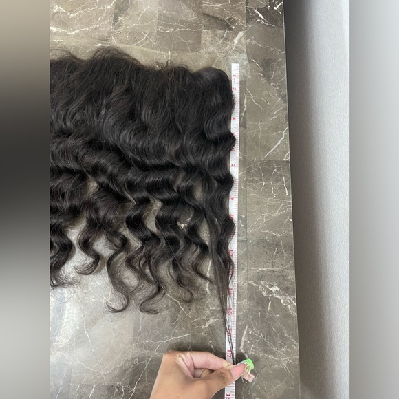 New! 16” Top Quality Raw Virgin Human Hair Bouncy Wave Lace Frontal - Picture 3 of 7